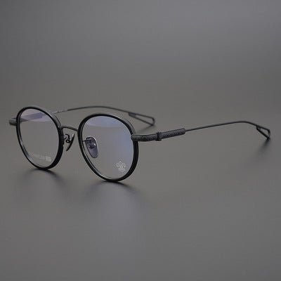 SEXCEL Handmade Vintage Round Glasses – Gothic Titanium Full Frame (47mm) - HP eyeglasses