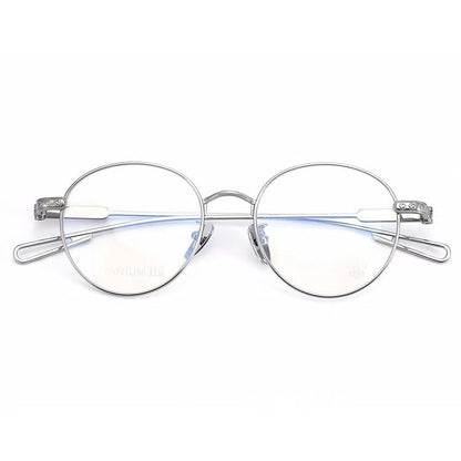 SEXCEL Handmade Vintage Round Glasses – Gothic Titanium Full Frame (47mm) - HP eyeglasses