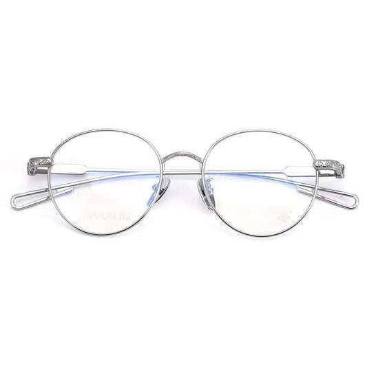 SEXCEL Handmade Vintage Round Glasses – Gothic Titanium Full Frame (47mm) - HP eyeglasses