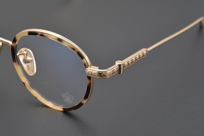 SEXCEL Handmade Vintage Round Glasses – Gothic Titanium Full Frame (47mm) - HP eyeglasses