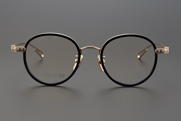 SEXCEL Handmade Vintage Round Glasses – Gothic Titanium Full Frame (47mm) - HP eyeglasses