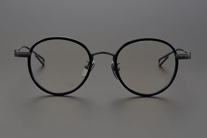 SEXCEL Handmade Vintage Round Glasses – Gothic Titanium Full Frame (47mm) - HP eyeglasses