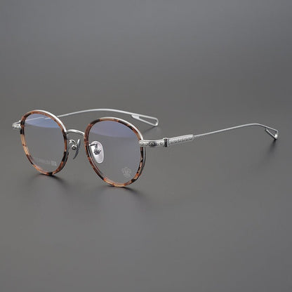 SEXCEL Handmade Vintage Round Glasses – Gothic Titanium Full Frame (47mm) - HP eyeglasses