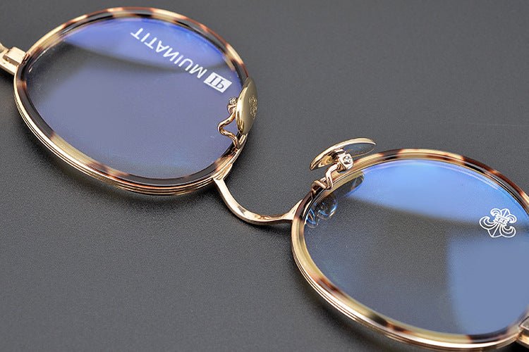 SEXCEL Handmade Vintage Round Glasses – Gothic Titanium Full Frame (47mm) - HP eyeglasses