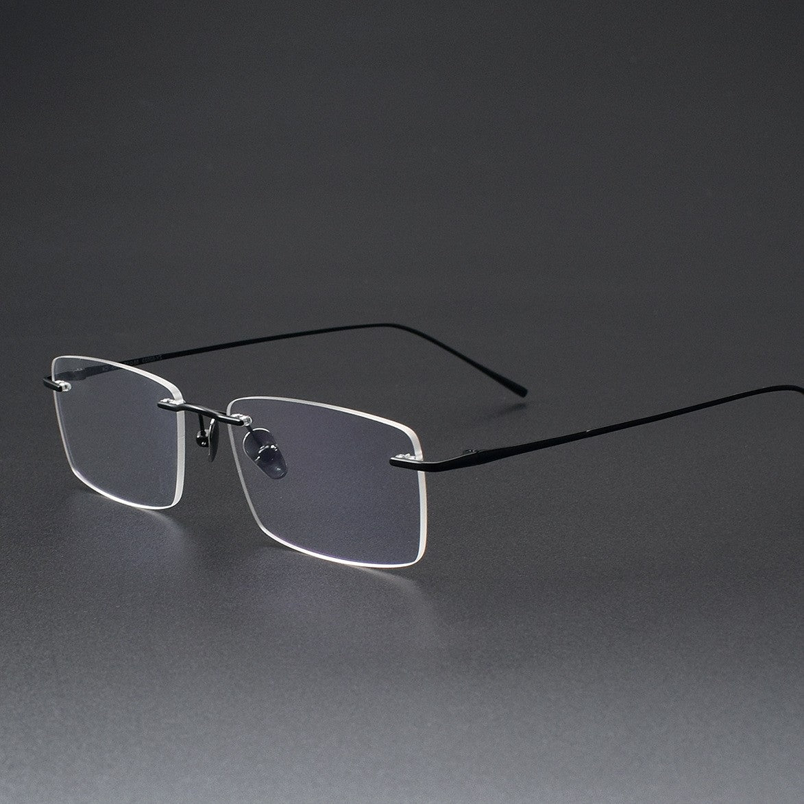 Slim Rectangle Rimless Glasses | Ultra-Light Pure Titanium Gold Prescription Frame for Men & Women 52023 - HP eyeglasses