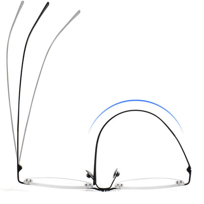 Slim Rectangle Rimless Glasses | Ultra-Light Pure Titanium Gold Prescription Frame for Men & Women 52023 - HP eyeglasses