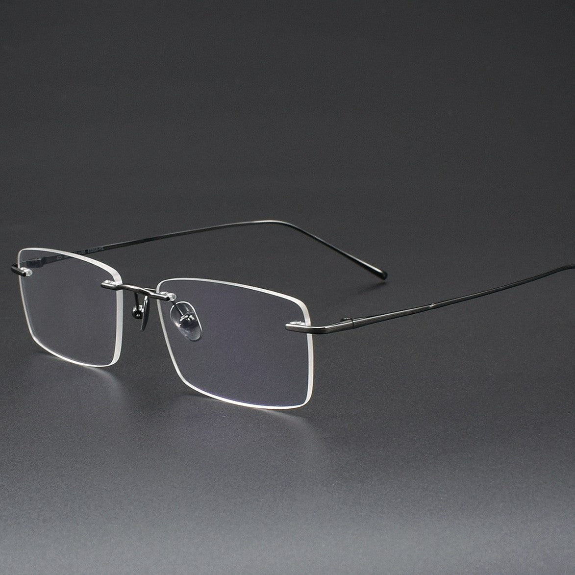 Slim Rectangle Rimless Glasses | Ultra-Light Pure Titanium Gold Prescription Frame for Men & Women 52023 - HP eyeglasses