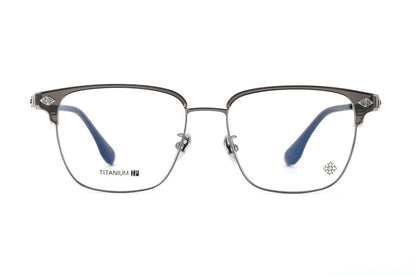 Square Browline Glasses Titanium Half Rim Eyeglasses Frame Browline Prescription Glasses for Men Women Business Optical Frame CH5526 - HP eyeglasses