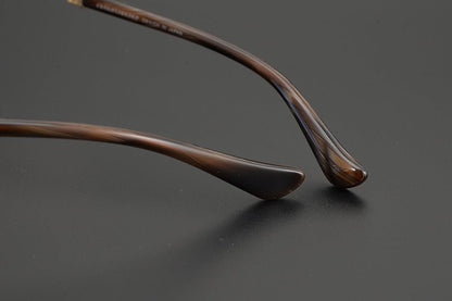 Ultra - Light Full Frame Round Glasses – Gothic - Inspired Titanium Eyewear with Engraved Details | LOWRIDER Men's Vintage Eyeglass Frame - HP eyeglasses