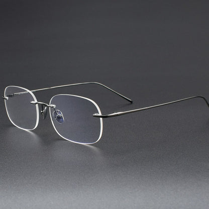 Ultra-Light Pure Titanium Gold Rimless Oval Glasses | Minimalist Prescription Eyeglass Frame 52020 - HP eyeglasses