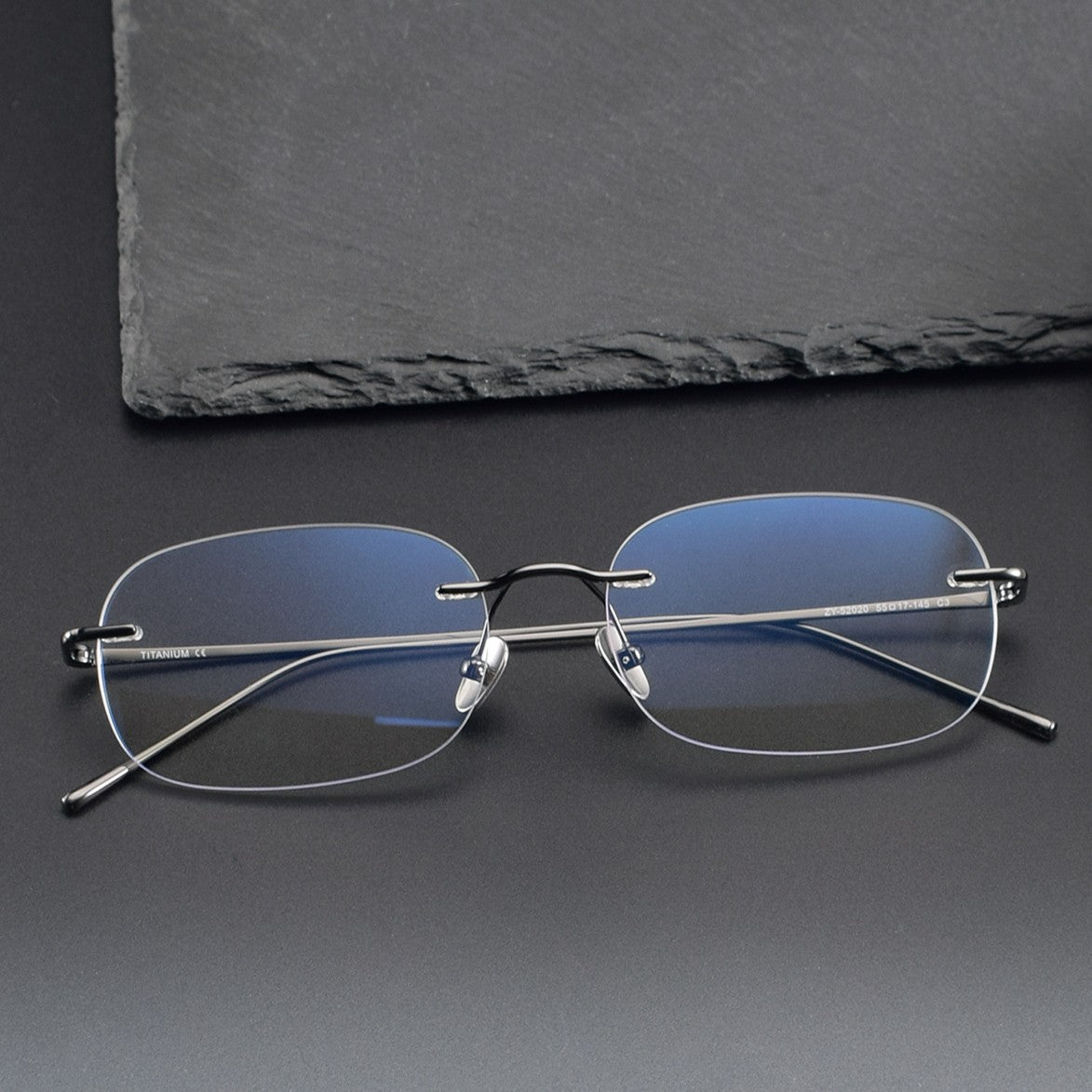 Ultra-Light Pure Titanium Gold Rimless Oval Glasses | Minimalist Prescription Eyeglass Frame 52020 - HP eyeglasses