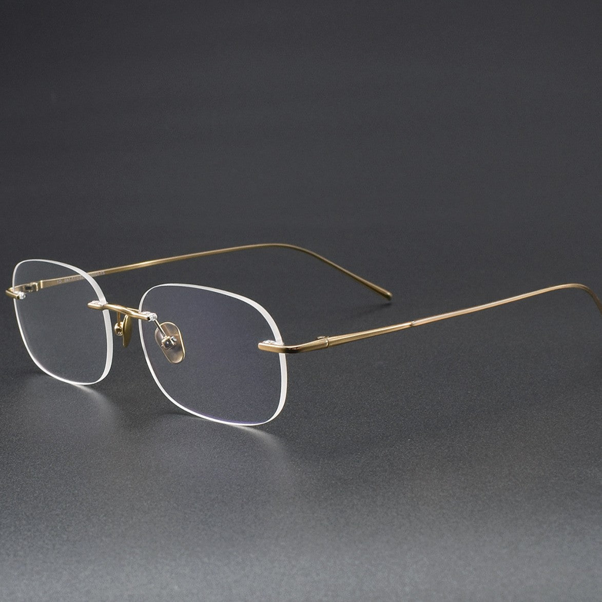Ultra-Light Pure Titanium Gold Rimless Oval Glasses | Minimalist Prescription Eyeglass Frame 52020 - HP eyeglasses