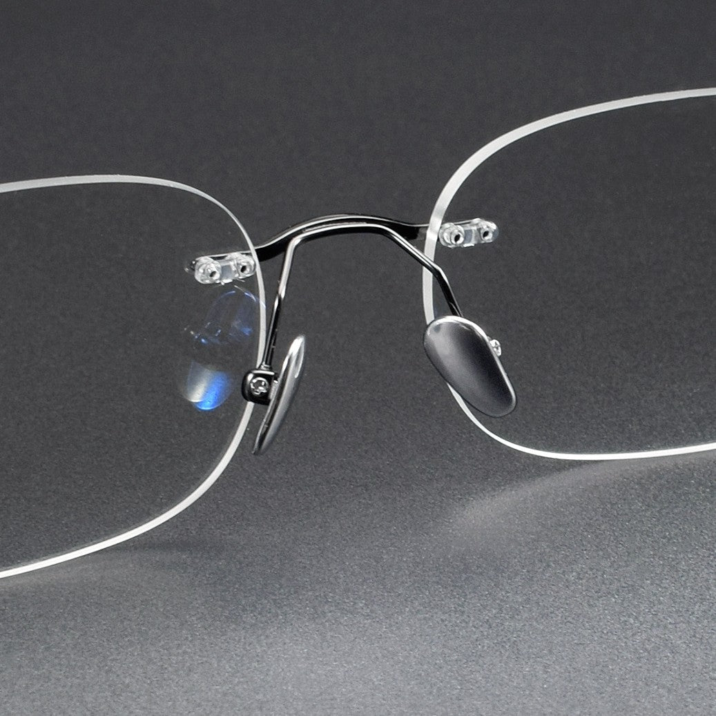 Ultra-Light Pure Titanium Gold Rimless Oval Glasses | Minimalist Prescription Eyeglass Frame 52020 - HP eyeglasses