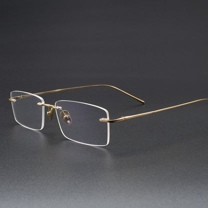 Ultra-Light Pure Titanium Rimless Glasses for Men | Business Prescription Optical Frame with Photochromic Lens Option 52015 - HP eyeglasses