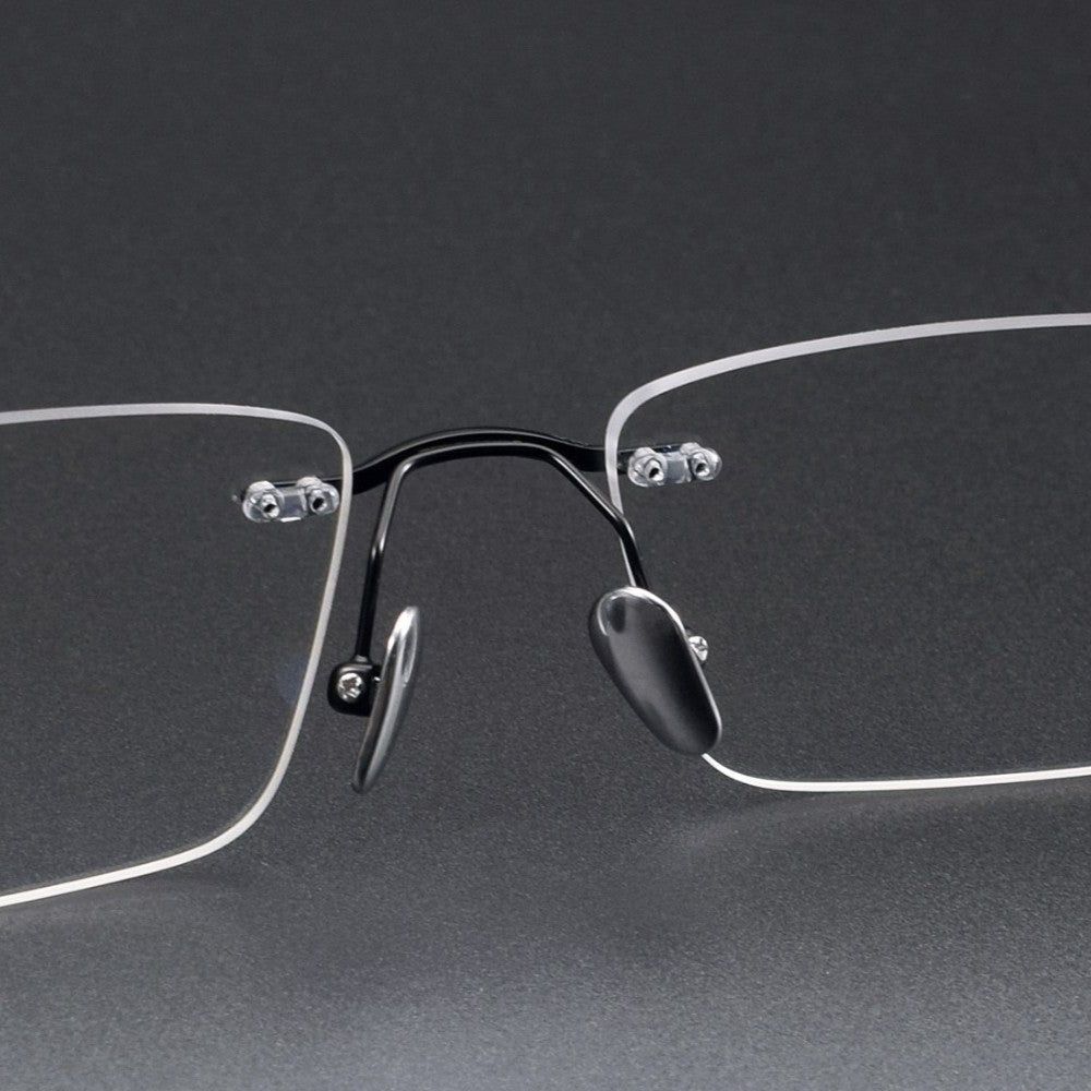 Ultra-Light Pure Titanium Rimless Glasses for Men | Business Prescription Optical Frame with Photochromic Lens Option 52015 - HP eyeglasses