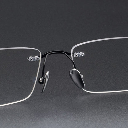 Ultra-Light Pure Titanium Rimless Glasses for Men | Business Prescription Optical Frame with Photochromic Lens Option 52015 - HP eyeglasses