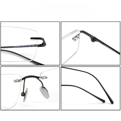 Ultra-Light Pure Titanium Rimless Glasses for Men | Business Prescription Optical Frame with Photochromic Lens Option 52015 - HP eyeglasses