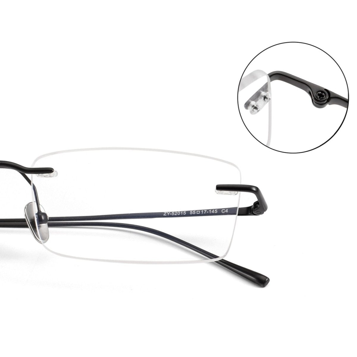 Ultra-Light Pure Titanium Rimless Glasses for Men | Business Prescription Optical Frame with Photochromic Lens Option 52015 - HP eyeglasses