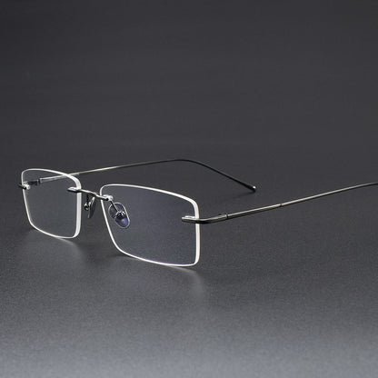 Ultra-Light Pure Titanium Rimless Glasses for Men | Business Prescription Optical Frame with Photochromic Lens Option 52015 - HP eyeglasses