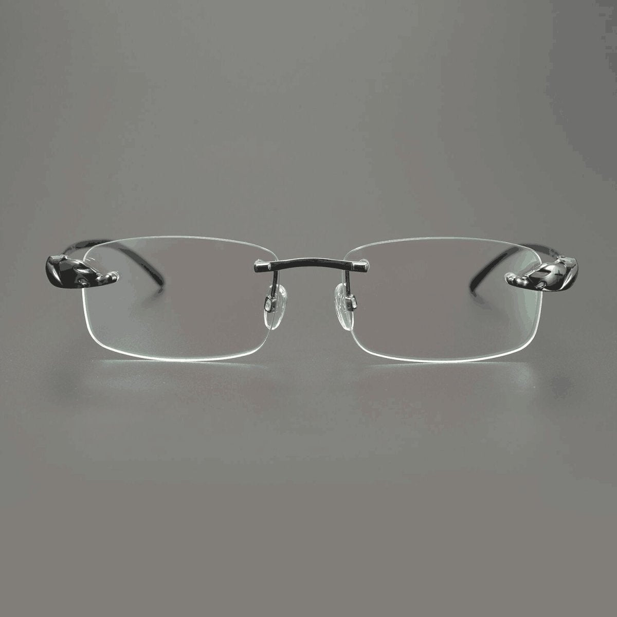 Ultra - Light Pure Titanium Rimless Square Glasses with Panther Head | Prescription Eyewear for Men – 8200875 - HP eyeglasses