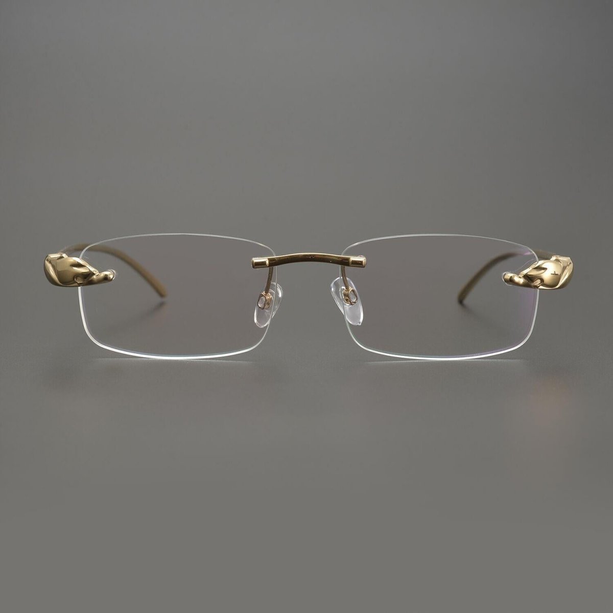 Ultra - Light Pure Titanium Rimless Square Glasses with Panther Head | Prescription Eyewear for Men – 8200875 - HP eyeglasses