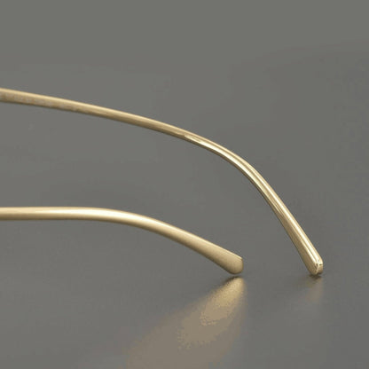 Ultra - Light Pure Titanium Rimless Square Glasses with Panther Head | Prescription Eyewear for Men – 8200875 - HP eyeglasses