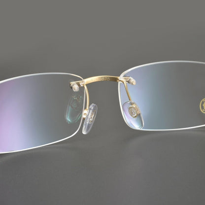 Ultra - Light Pure Titanium Rimless Square Glasses with Panther Head | Prescription Eyewear for Men – 8200875 - HP eyeglasses