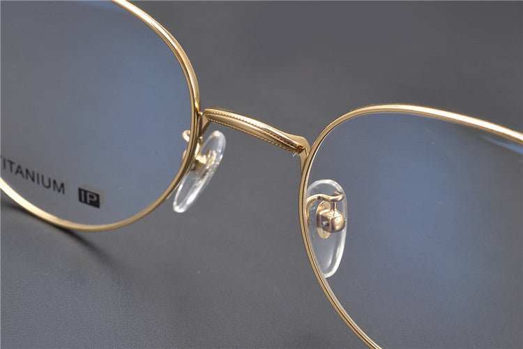 Ultra - Light Vintage Round Glasses – Handmade Gothic Titanium Full Frame Eyewear for Men & Women | THERMOS Punk - Inspired Design - HP eyeglasses