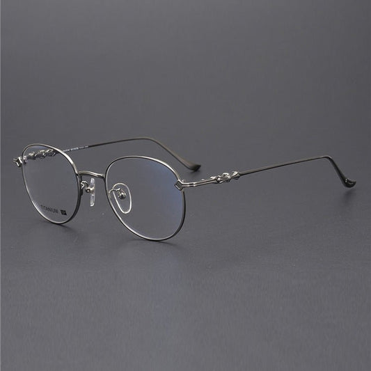 Ultra - Light Vintage Round Glasses – Handmade Gothic Titanium Full Frame Eyewear for Men & Women | THERMOS Punk - Inspired Design - HP eyeglasses
