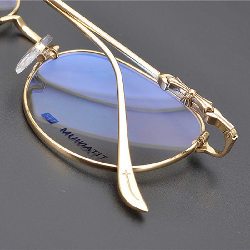 Ultra - Light Vintage Round Glasses – Handmade Gothic Titanium Full Frame Eyewear for Men & Women | THERMOS Punk - Inspired Design - HP eyeglasses