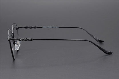 Ultra - Light Vintage Round Glasses – Handmade Gothic Titanium Full Frame Eyewear for Men & Women | THERMOS Punk - Inspired Design - HP eyeglasses