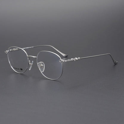 Ultra - Light Vintage Round Glasses – Handmade Gothic Titanium Full Frame Eyewear for Men & Women | THERMOS Punk - Inspired Design - HP eyeglasses