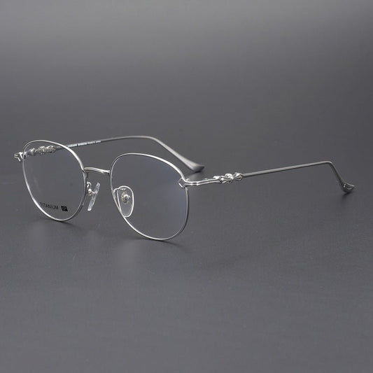 Ultra - Light Vintage Round Glasses – Handmade Gothic Titanium Full Frame Eyewear for Men & Women | THERMOS Punk - Inspired Design - HP eyeglasses