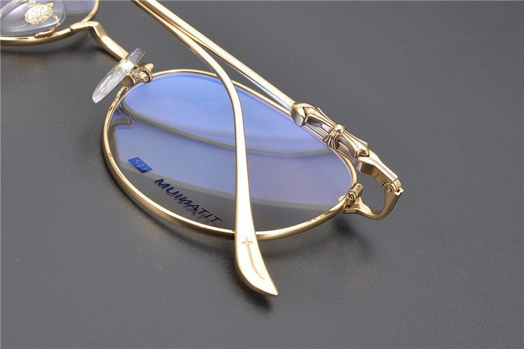 Ultra - Light Vintage Round Glasses – Handmade Gothic Titanium Full Frame Eyewear for Men & Women | THERMOS Punk - Inspired Design - HP eyeglasses