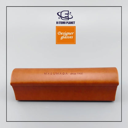 Vintage Brown Leather Glasses Case – Premium Quality Masunaga