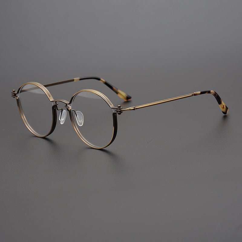 Vintage Round Eyeglasses – Full Frame Steampunk - Inspired Designer Glasses | High - Quality Titanium Frame for Men & Women - HP eyeglasses