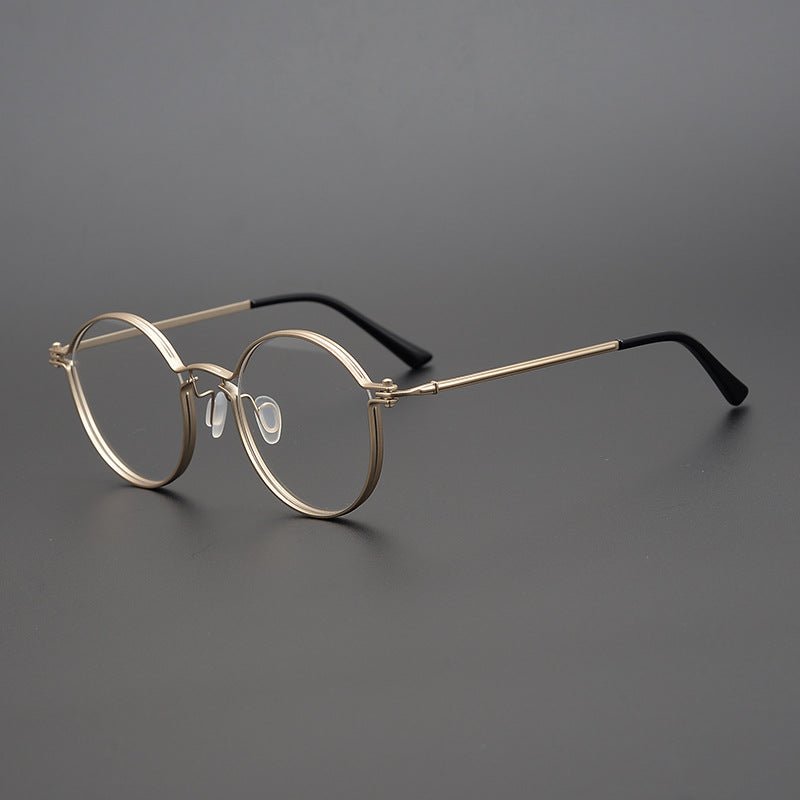Vintage Round Eyeglasses – Full Frame Steampunk - Inspired Designer Glasses | High - Quality Titanium Frame for Men & Women - HP eyeglasses