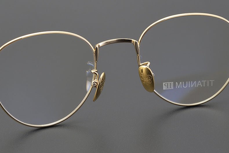 Vintage Round Eyeglasses – Gothic Cross - Inspired Full Frame Titanium Glasses | CH8207 Designer Unisex Eyewear - HP eyeglasses