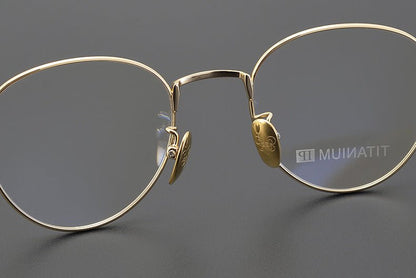 Vintage Round Eyeglasses – Gothic Cross - Inspired Full Frame Titanium Glasses | CH8207 Designer Unisex Eyewear - HP eyeglasses