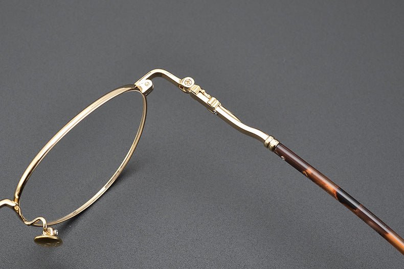 Vintage Round Eyeglasses – Gothic Cross - Inspired Full Frame Titanium Glasses | CH8207 Designer Unisex Eyewear - HP eyeglasses