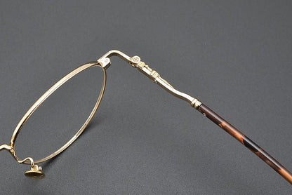 Vintage Round Eyeglasses – Gothic Cross - Inspired Full Frame Titanium Glasses | CH8207 Designer Unisex Eyewear - HP eyeglasses