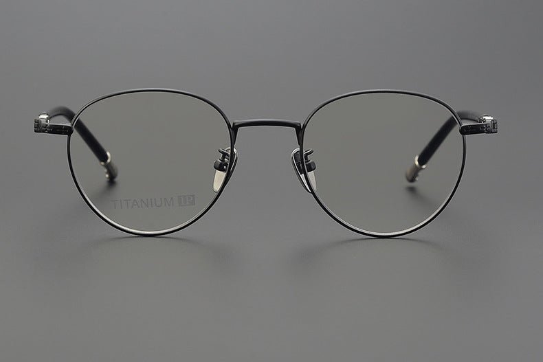 Vintage Round Eyeglasses – Gothic Cross - Inspired Full Frame Titanium Glasses | CH8207 Designer Unisex Eyewear - HP eyeglasses