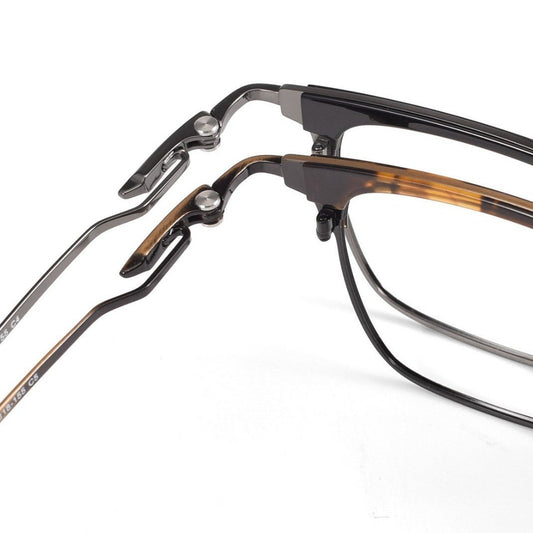 Wide Fit Browline Glasses for Men | Lightweight Titanium Square Acetate Frame for Large Heads SH0060 - HP eyeglasses