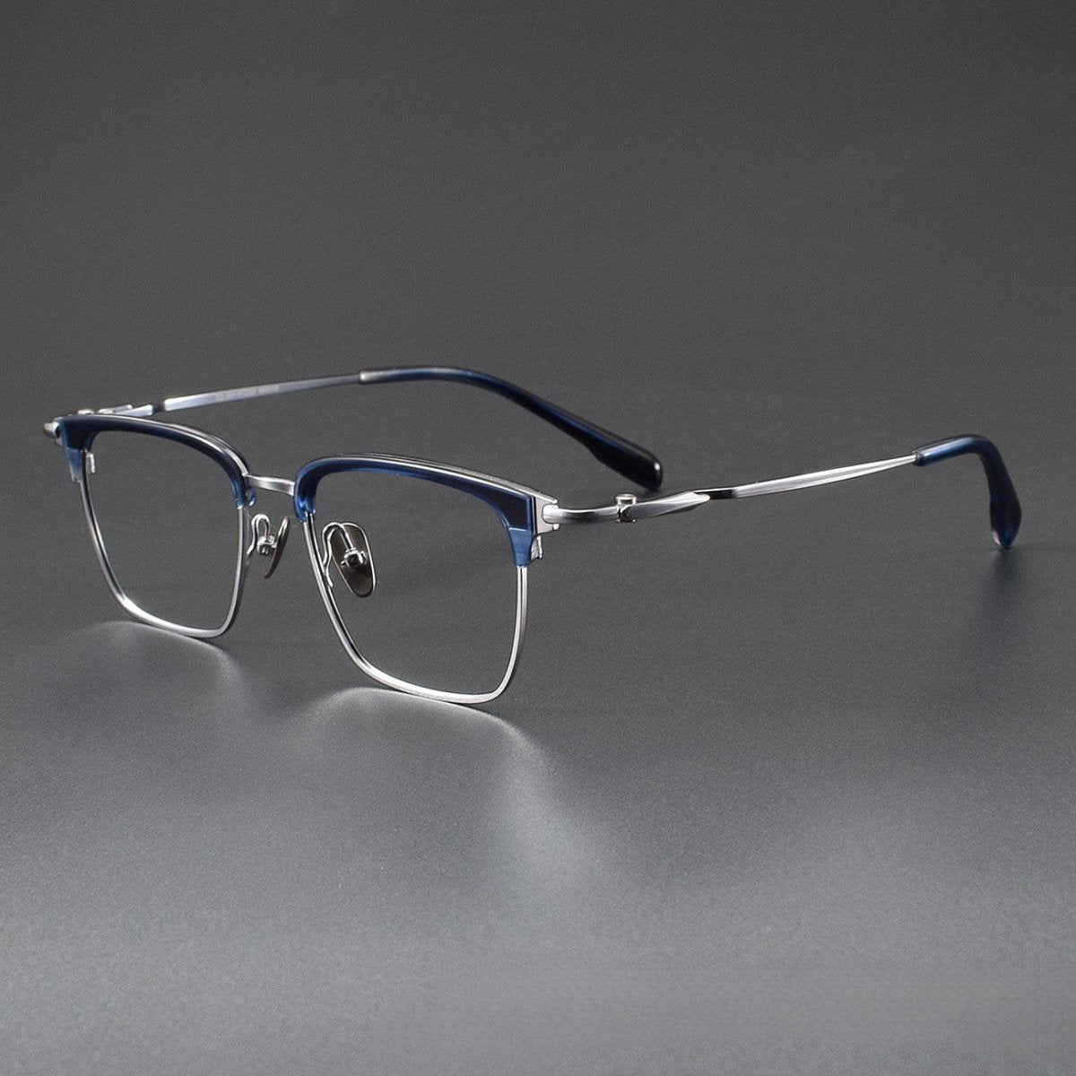 Wide Fit Browline Glasses for Men | Lightweight Titanium Square Acetate Frame for Large Heads SH0060 - HP eyeglasses