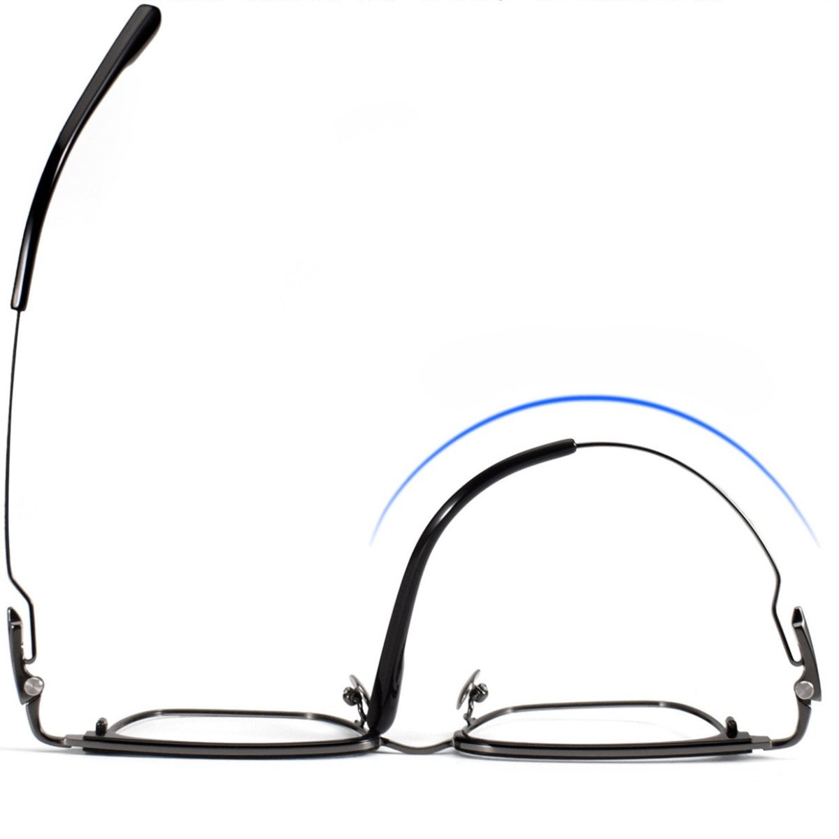 Wide Fit Browline Glasses for Men | Lightweight Titanium Square Acetate Frame for Large Heads SH0060 - HP eyeglasses