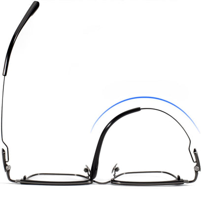 Wide Fit Browline Glasses for Men | Lightweight Titanium Square Acetate Frame for Large Heads SH0060 - HP eyeglasses