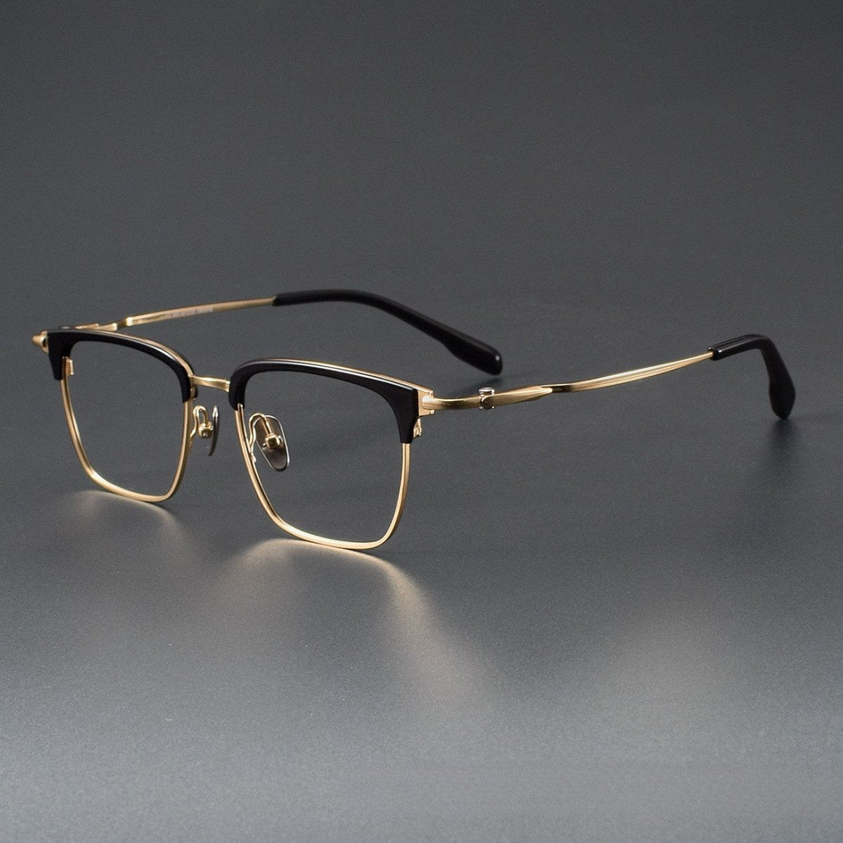 Wide Fit Browline Glasses for Men | Lightweight Titanium Square Acetate Frame for Large Heads SH0060 - HP eyeglasses