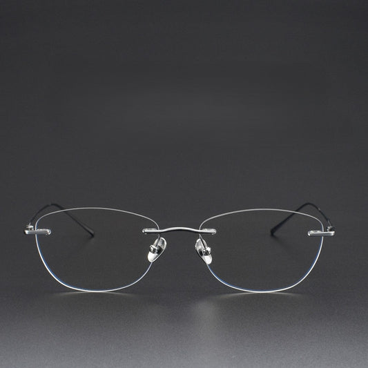Women's Rimless Cat Eye Glasses | Ultra-Light Pure Titanium Minimalist Prescription Frame ZY52018 - HP eyeglasses