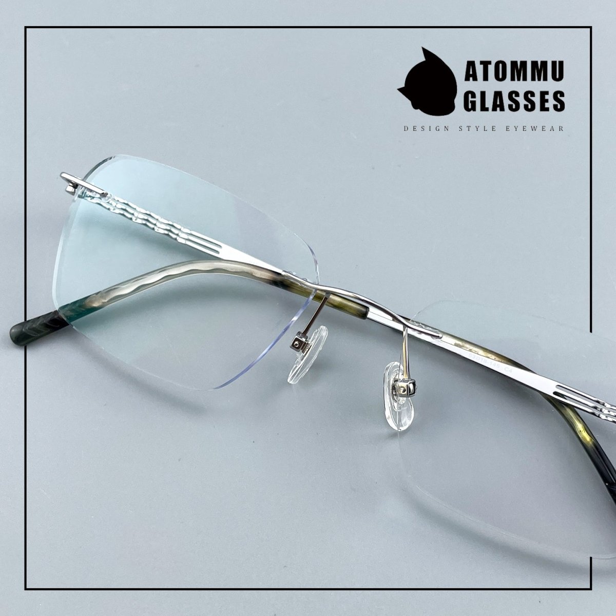 Women’s Rimless Pure Titanium Eyeglasses – Square Ultra Lightweight Business Frame 6443 - HP eyeglasses