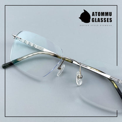 Women’s Rimless Pure Titanium Eyeglasses – Square Ultra Lightweight Business Frame 6443 - HP eyeglasses